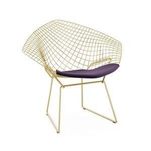 Bertoia Diamond Chair - Gold lounge chair Knoll Classic Boucle - Black Iris 