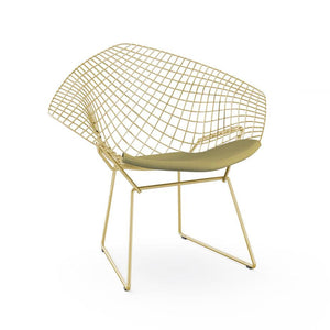 Bertoia Diamond Chair - Gold lounge chair Knoll Haze - Tea Green 