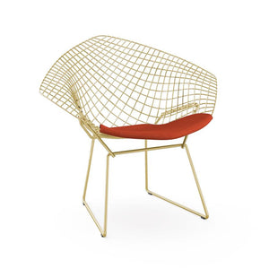 Bertoia Diamond Chair - Gold lounge chair Knoll Haze - Persimmon 