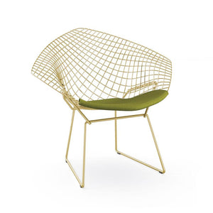 Bertoia Diamond Chair - Gold lounge chair Knoll Delite - Green 