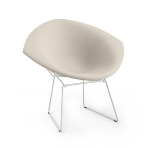 Bertoia Small Diamond Chair with Full Cover lounge chair Knoll White Classic Boucle Neutral 