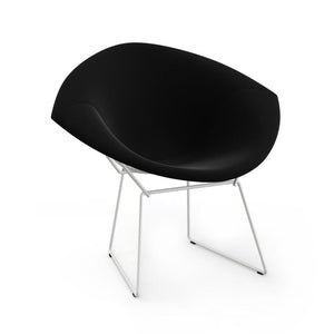 Bertoia Small Diamond Chair with Full Cover lounge chair Knoll White Ultrasuede Black Onyx 