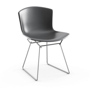 Bertoia Molded Shell Side Chair Side/Dining Knoll Medium Grey Polished Chrome 