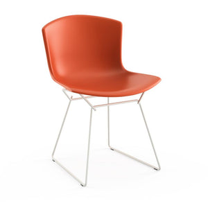 Bertoia Molded Shell Side Chair Side/Dining Knoll Orange Red White 