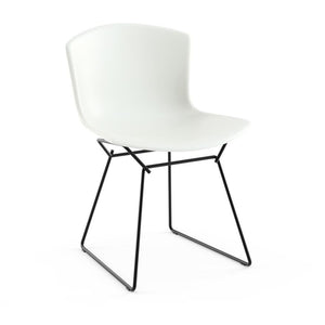 Bertoia Molded Shell Side Chair Side/Dining Knoll White Black 