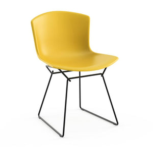 Bertoia Molded Shell Side Chair Side/Dining Knoll Yellow Black 