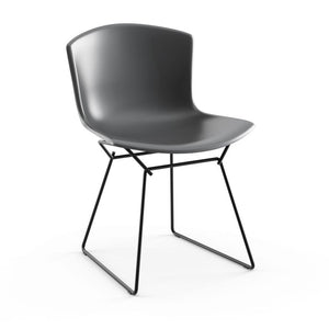 Bertoia Molded Shell Side Chair Side/Dining Knoll Medium Grey Black 