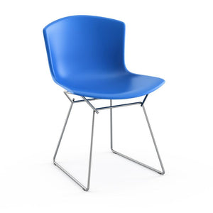 Bertoia Molded Shell Side Chair Side/Dining Knoll Blue Polished Chrome 