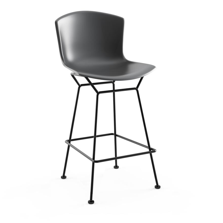 Bertoia Molded Shell Stool Stools Knoll Counter Height Medium Grey Black