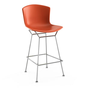 Bertoia Molded Shell Stool Stools Knoll Counter Height Orange Red Polished Chrome