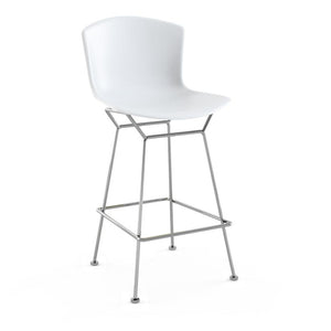 Bertoia Molded Shell Stool Stools Knoll Counter Height White Polished Chrome