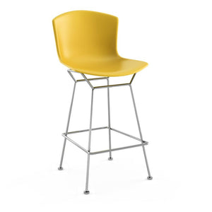 Bertoia Molded Shell Stool Stools Knoll Counter Height Yellow Polished Chrome