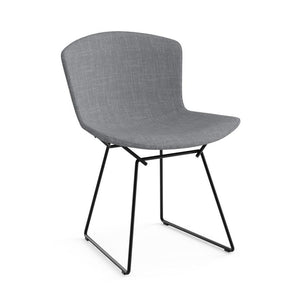 Bertoia Side Chair with Full Cover Side/Dining Knoll Black Classic Boucle - Smoke 