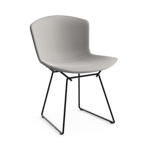Bertoia Side Chair with Full Cover Side/Dining Knoll Black Ultrasuede - Silver 
