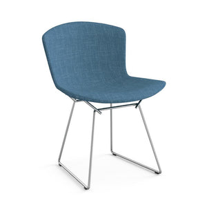 Bertoia Side Chair with Full Cover Side/Dining Knoll Polished Chrome Classic Boucle - Aegean 