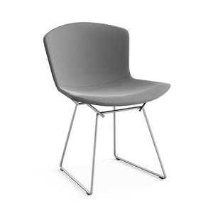 Bertoia Side Chair with Full Cover Side/Dining Knoll Polished Chrome Ultrasuede - Silver 