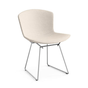 Bertoia Side Chair with Full Cover Side/Dining Knoll Polished Chrome Cato - Natural 