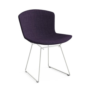 Bertoia Side Chair with Full Cover Side/Dining Knoll White Classic Boucle - Black Iris 