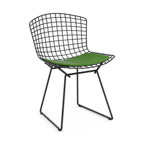 Bertoia Side Chair with Seat Pad Side/Dining Knoll Black Vinyl - Lime 
