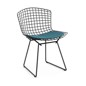 Bertoia Side Chair with Seat Pad Side/Dining Knoll Black Classic Boucle - Aegean 