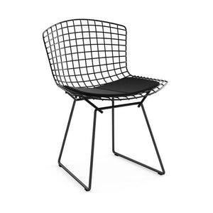 Bertoia Side Chair with Seat Pad Side/Dining Knoll Black Ultrasuede - Black Onyx 