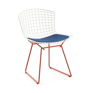 Bertoia Two-Tone Side Chair Side/Dining Knoll White top - Red base Vinyl - Blueberry 
