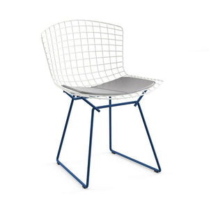 Bertoia Two-Tone Side Chair Side/Dining Knoll White top - Blue base Vinyl - Fog 