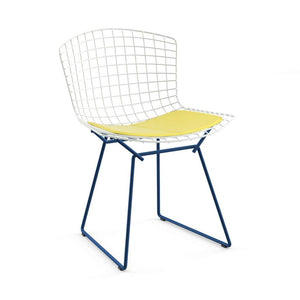 Bertoia Two-Tone Side Chair Side/Dining Knoll White top - Blue base Vinyl - Sunflower 