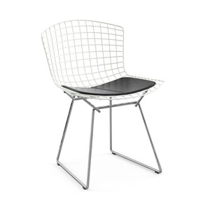 Bertoia Two-Tone Side Chair Side/Dining Knoll White top - Polished Chrome base Vinyl - Black 