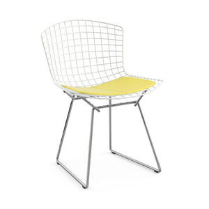 Bertoia Two-Tone Side Chair Side/Dining Knoll White top - Polished Chrome base Vinyl - Sunflower 