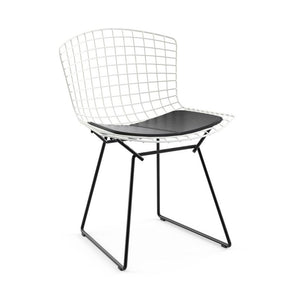 Bertoia Two-Tone Side Chair Side/Dining Knoll White top - Black base Vinyl - Black 