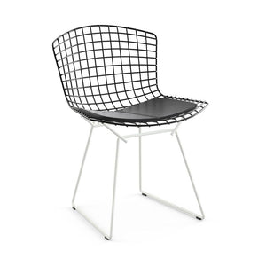 Bertoia Two-Tone Side Chair Side/Dining Knoll Black top - White base Vinyl - Black 