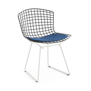 Bertoia Two-Tone Side Chair Side/Dining Knoll Black top - White base Vinyl - Blueberry 