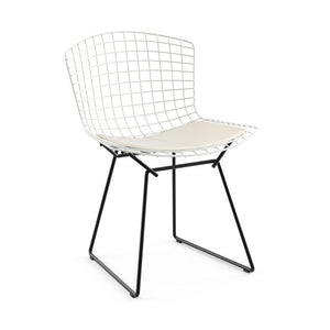 Bertoia Two-Tone Side Chair Side/Dining Knoll White top - Black base Vinyl - White 