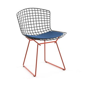 Bertoia Two-Tone Side Chair Side/Dining Knoll Black top - Red base Vinyl - Blueberry 