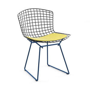 Bertoia Two-Tone Side Chair Side/Dining Knoll Black top - Blue base Vinyl - Sunflower 