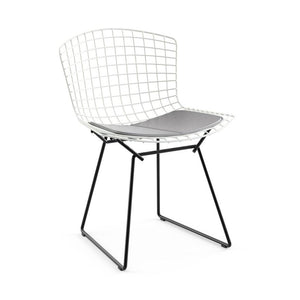 Bertoia Two-Tone Side Chair Side/Dining Knoll White top - Black base Vinyl - Fog 