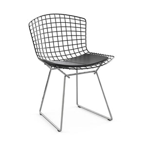 Bertoia Two-Tone Side Chair Side/Dining Knoll Black top - Polished Chrome base Vinyl - Black 