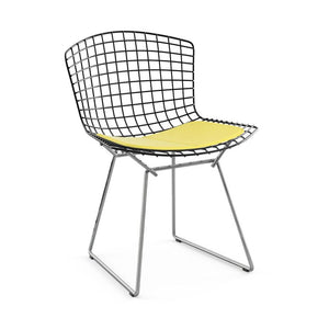 Bertoia Two-Tone Side Chair Side/Dining Knoll Black top - Polished Chrome base Vinyl - Sunflower 