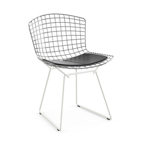 Bertoia Two-Tone Side Chair Side/Dining Knoll Polished Chrome top - White base Vinyl - Black 