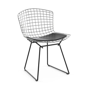Bertoia Two-Tone Side Chair Side/Dining Knoll Polished Chrome top - Black base Vinyl - Black 