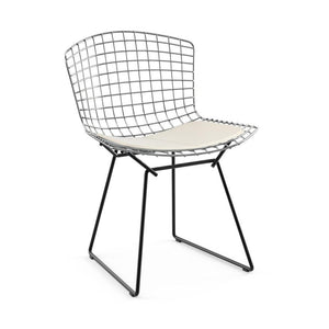 Bertoia Two-Tone Side Chair Side/Dining Knoll Polished Chrome top - Black base Vinyl - White 