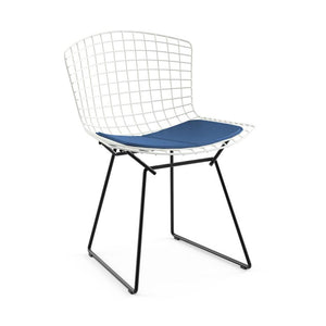 Bertoia Two-Tone Side Chair Side/Dining Knoll White top - Black base Vinyl - Blueberry 