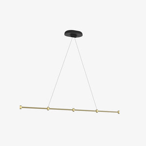 Dependant Linear Suspension System hanging lamps Louis Poulsen 5 Linear Brass Metallised/Black 