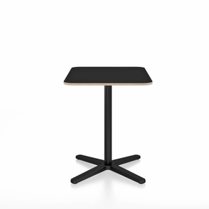 Emeco 2 Inch X Base Cafe Table - Rectangular Coffee table Emeco Black Powder Coated Black Laminate Plywood 