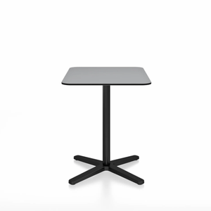 Emeco 2 Inch X Base Cafe Table - Rectangular Coffee table Emeco Black Powder Coated Grey HPL 