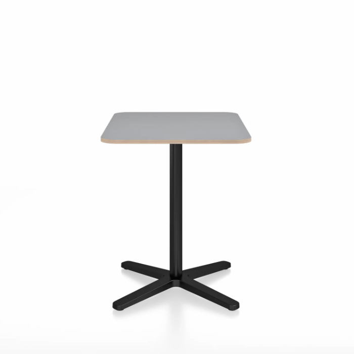 Emeco 2 Inch X Base Cafe Table - Rectangular Coffee table Emeco Black Powder Coated Grey Laminate Plywood 