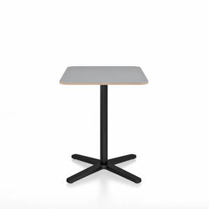 Emeco 2 Inch X Base Cafe Table - Rectangular Coffee table Emeco Black Powder Coated Grey Laminate Plywood 