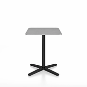Emeco 2 Inch X Base Cafe Table - Rectangular Coffee table Emeco Black Powder Coated Hand Brushed Aluminum 