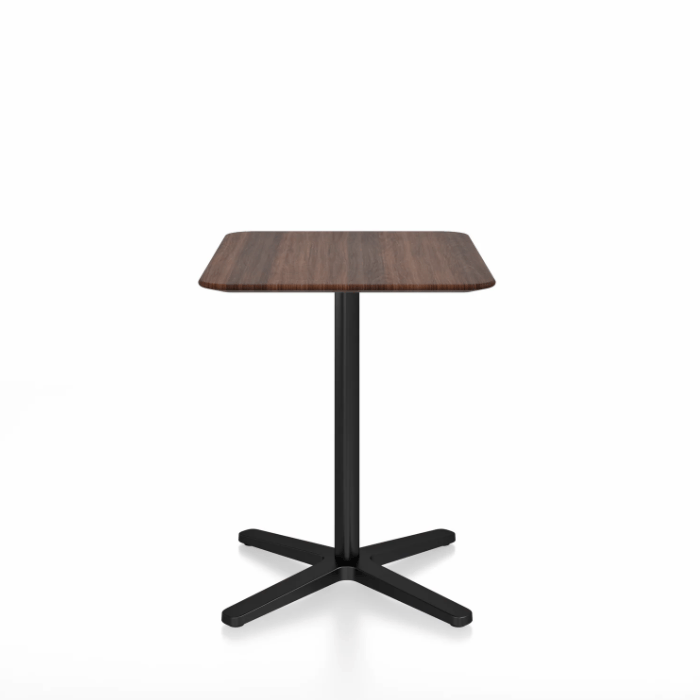 Emeco 2 Inch X Base Cafe Table - Rectangular Coffee table Emeco Black Powder Coated Walnut 